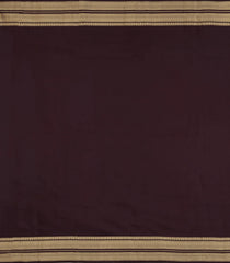 Dark Brown Woven Pure Silk Saree With Contrast Border-KA15628
