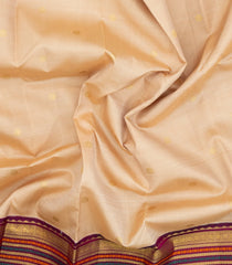 Cream Handloom Korvai Kanchipuram Silk Saree With Buttas-KA15470