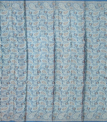 Navy Blue Woven Tussar Silk Saree With Meena Floral Border-TU2965