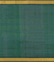 Mustard & Green Handloom Silk Cotton Saree With Checks & Contrast Border-SC4458