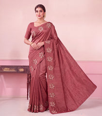 Maroon Woven Synthetic Super Silk Saree With Meena Embroidered Motifs -SY0616