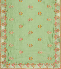 Cardamom Green Woven Synthetic Blended Saree With Embroidered Motifs-EN2087