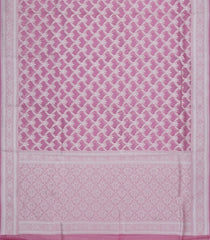 Baby Pink Woven Pure Organza Silk Saree With Floral Zari Motifs-KS1115