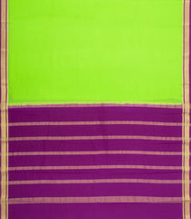 Neon Green Woven Mysore Silk Saree With Contrast Zari Border-MS3811