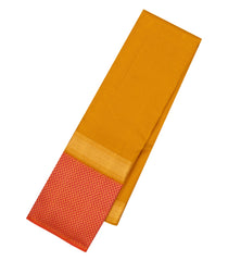 Oil Mustard Handloom Korvai Kanchipuram Silk Saree With Zari Checks-KA13774