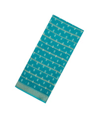 Turquoise Printed Synthetics Dola Saree Zari Stripes-BL5289