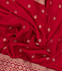 Red Woven Synthetic Viscose Saree With Floral Motifs-BL4732