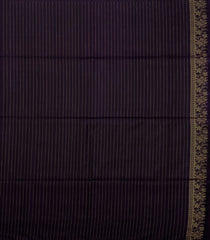 Dark Green & Black Handloom Soft Silk Saree With Stripes & Floral Motifs-SO4586