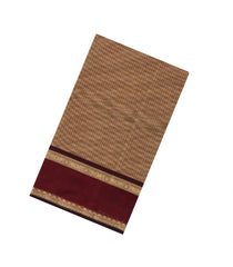 Beige Handloom Silk Cotton Saree With Zari Stripes-SC4274