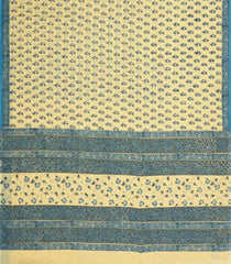 Sandal Printed Jaipur Cotton Saree With Floral Motifs-JC1490