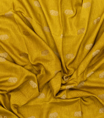 Mustard Printed Synthetics Dola Saree Zari Buttas-BL5304