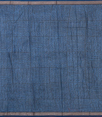Indigo Printed Chanderi Cotton Saree With Floral Motifs & Sequin Work-CC1435