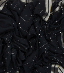 Black Woven Mysore Silk Saree With  Sequin Work & Zari Border-MS3062