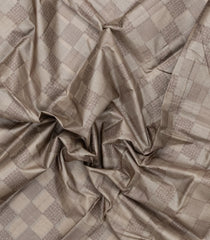 Grey Woven Tussar Silk Saree With Floral Motifs-TU3410