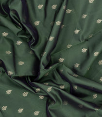 Dark Green Woven Blended Aura Saree With Zari Buttas & Zari Border-BL5799