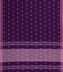 Dark Purple Woven Bengal Cotton Saree With Floral Motifs-BG1721