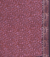Burgundy Printed Jaipur Cotton Saree With Floral Motifs-JC1811