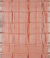Peach Handloom Banarasi Organza Silk Saree With Stripes-BE1639