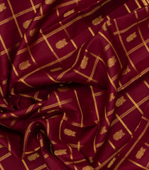 Maroon Handloom Kanchipuram Silk Saree With Zari Checks & Buttas-KA16908