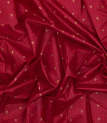Crimson Woven Tussar Silk Saree With Floral Buttas-TU3578