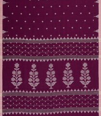 Magenta Woven Bengal Cotton Saree With Coin Motifs-BG1807