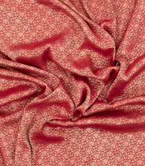 Red Woven Mysore Silk Saree With Floral Vine Motifs-MS3407