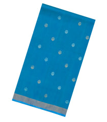 Cyan Handloom Uppada Silk Saree With Meena Buttas-UP0426