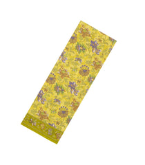 Light Green Printed Crepe Silk Saree With Floral Motifs-PS0883