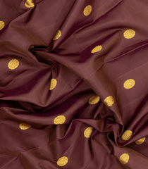 Brown Handloom Korvai Kanchipuram Silk Saree With Zari Buttas-KA16174