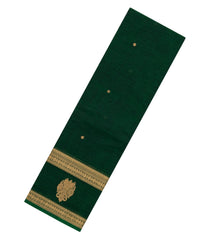 Dark Green Handloom Kanchi Cotton Saree With Kamalam Buttas-KC1759