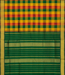 Multi Colour Handloom Silk Cotton Saree With Checks-SC4390