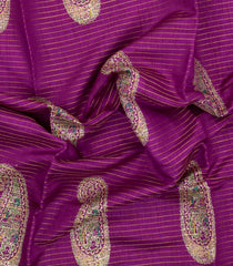 Magenta Printed Synthetic Dola Silk Saree With Zari Stripes & Border-SY0396