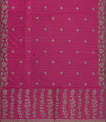 Magenta Woven Synthetic Dupion Saree With Floral Motifs-BL6038