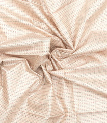 Cream Woven Tussar Silk Saree With Dotted Stripes-TU3485