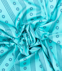Turquoise Handloom Soft Silk Saree With Stripes & Buttas-SO4222