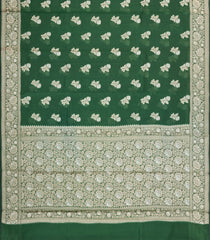 Green Woven Dupion Silk Saree With Floral Buttas-DS0569
