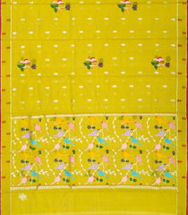 Olive Green Handloom Kota Silk Saree With Meena Bird Motifs-KO1047