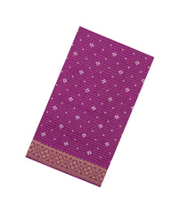 Magenta Printed Synthetic Dola Silk Saree With Zari Stripes & Border-SY0411