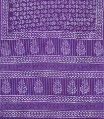Purple Printed Jaipur Cotton Saree With Floral Motifs-JC1594