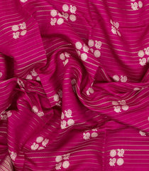 Hot Pink Printed Synthetics Dola Silk Saree With Zari Stripes-BL5189