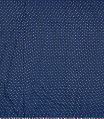 Navy Blue Printed Jaipur Cotton Saree With Floral Motifs-JC1865