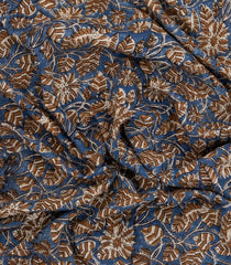 Grey Printed Jaipur Cotton Saree With Floral Motifs-JC1452