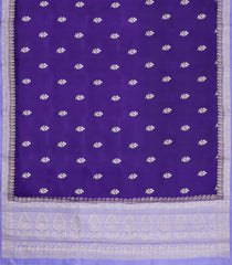 Violet Woven Banarasi Poona Silk Saree With Zari Buttas & Contrast Border-BP1022
