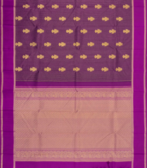 Purple Handloom Kanchipuram Silk Saree With Stripes & Buttas-KA14723