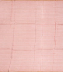 Baby Pink Handwoven Linen Saree Printed With Flower Motifs