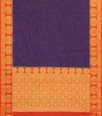 Violet Woven Art Crepe  Saree With Zari Checks & Contrast Border-BL5130