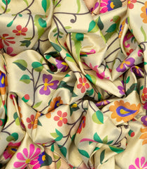 Taupe Woven Tissue Saree With Paithani Bird Motifs-PA1101