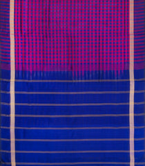 Purple & Pink Handloom Silk Cotton Saree With Checks & Zari Border-SC4616