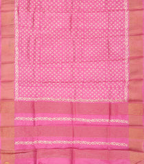BubbleGum Pink Woven Tussar Silk Saree With Printed Diamond Motifs-TU2935
