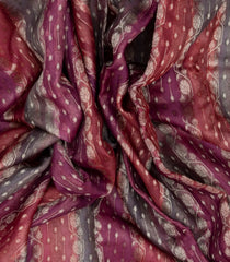 Magenta Handloom Banarasi Organza Silk Saree With Floral Stripes-BE1585